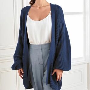 Quince 100% Organic Cotton Oversized Cardigan in Navy Size XS